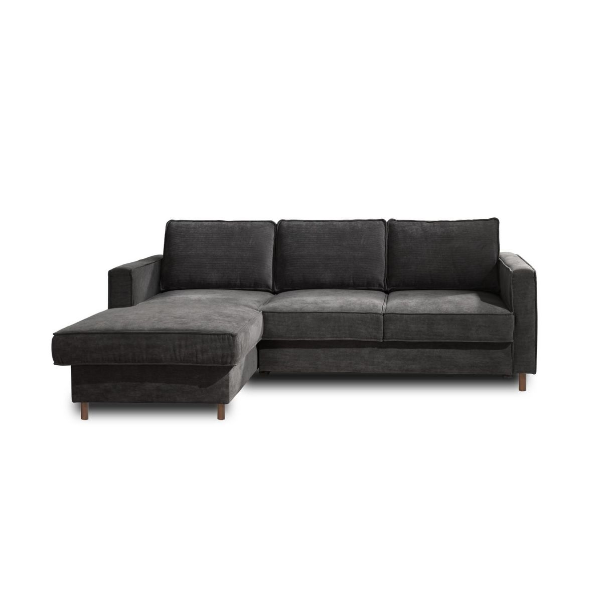 LISA DESIGN Jake - canapé d'angle gauche - convertible avec coffre - 4 places - en velours côtelé