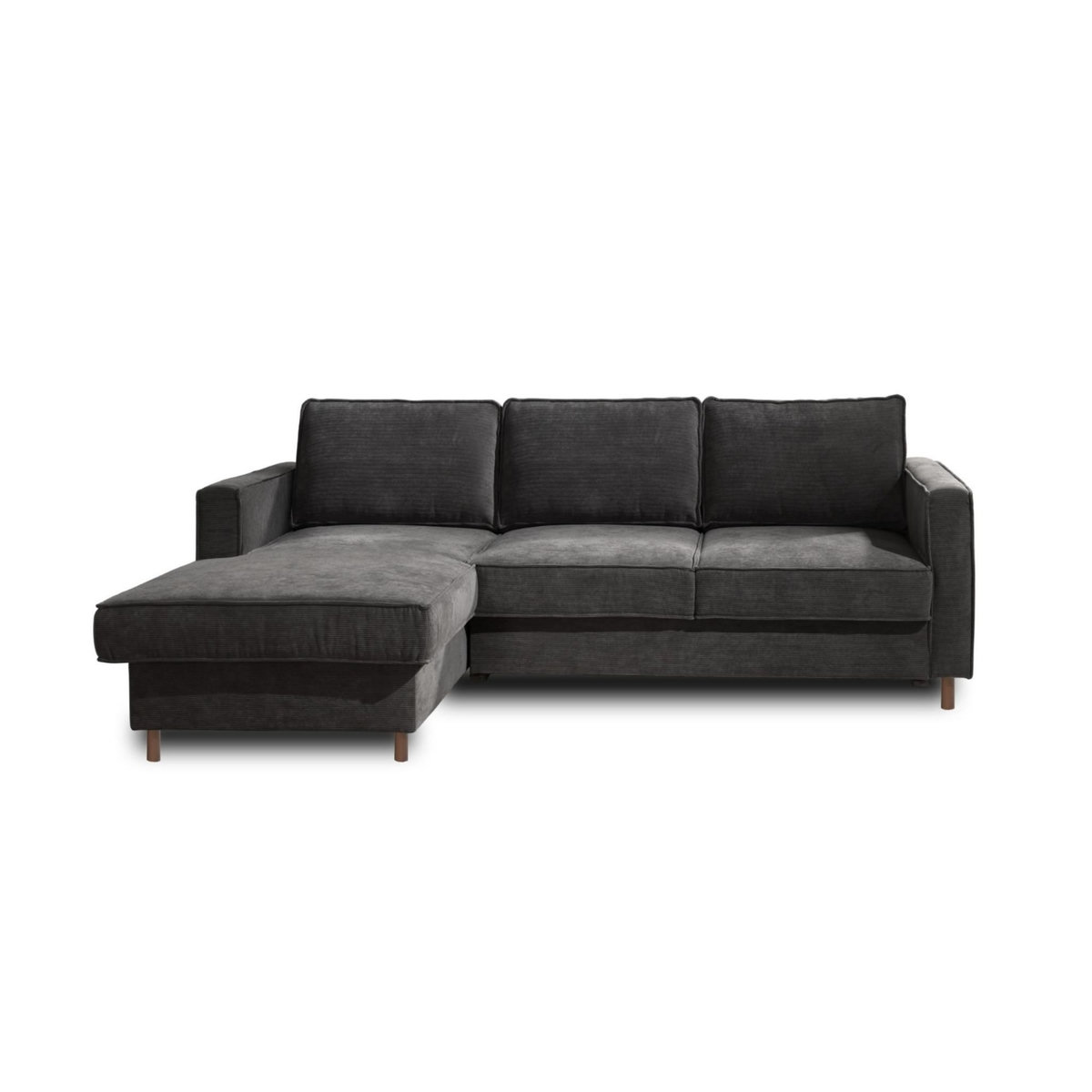 LISA DESIGN Jake - canapé d'angle gauche - convertible avec coffre - 4 places - en velours côtelé