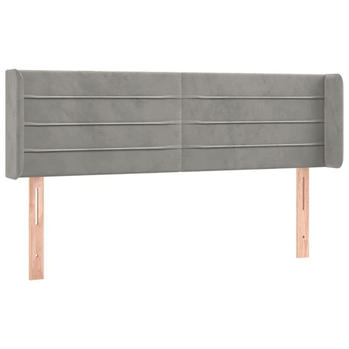 VIDAXL Tete de lit avec oreilles Gris clair 147x16x78/88 cm Velours