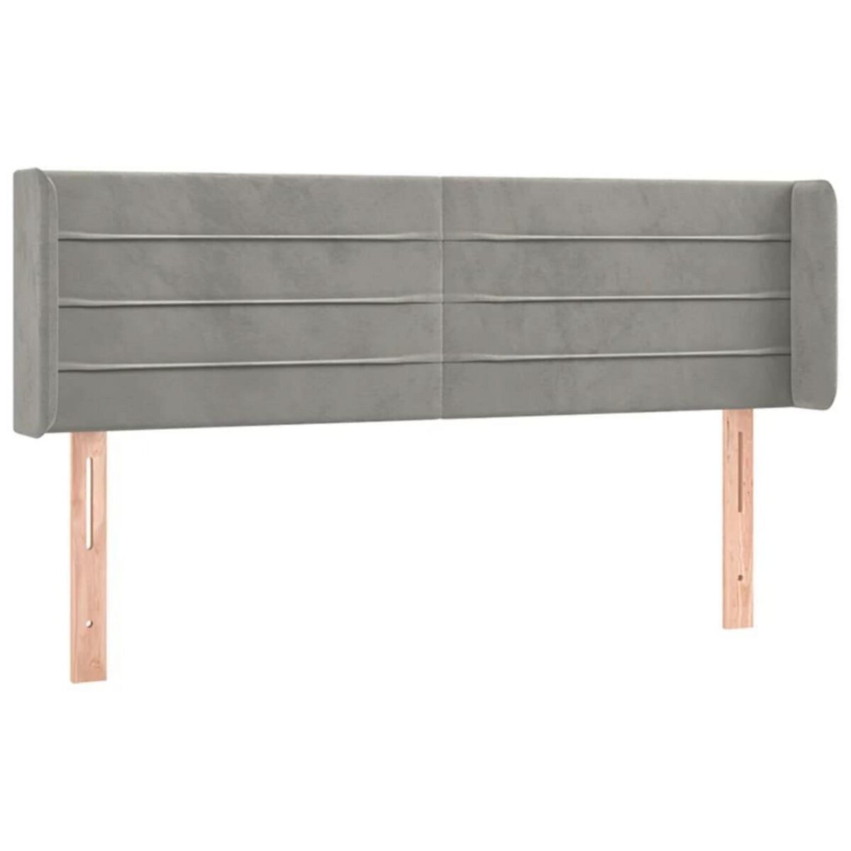VIDAXL Tete de lit avec oreilles Gris clair 147x16x78/88 cm Velours