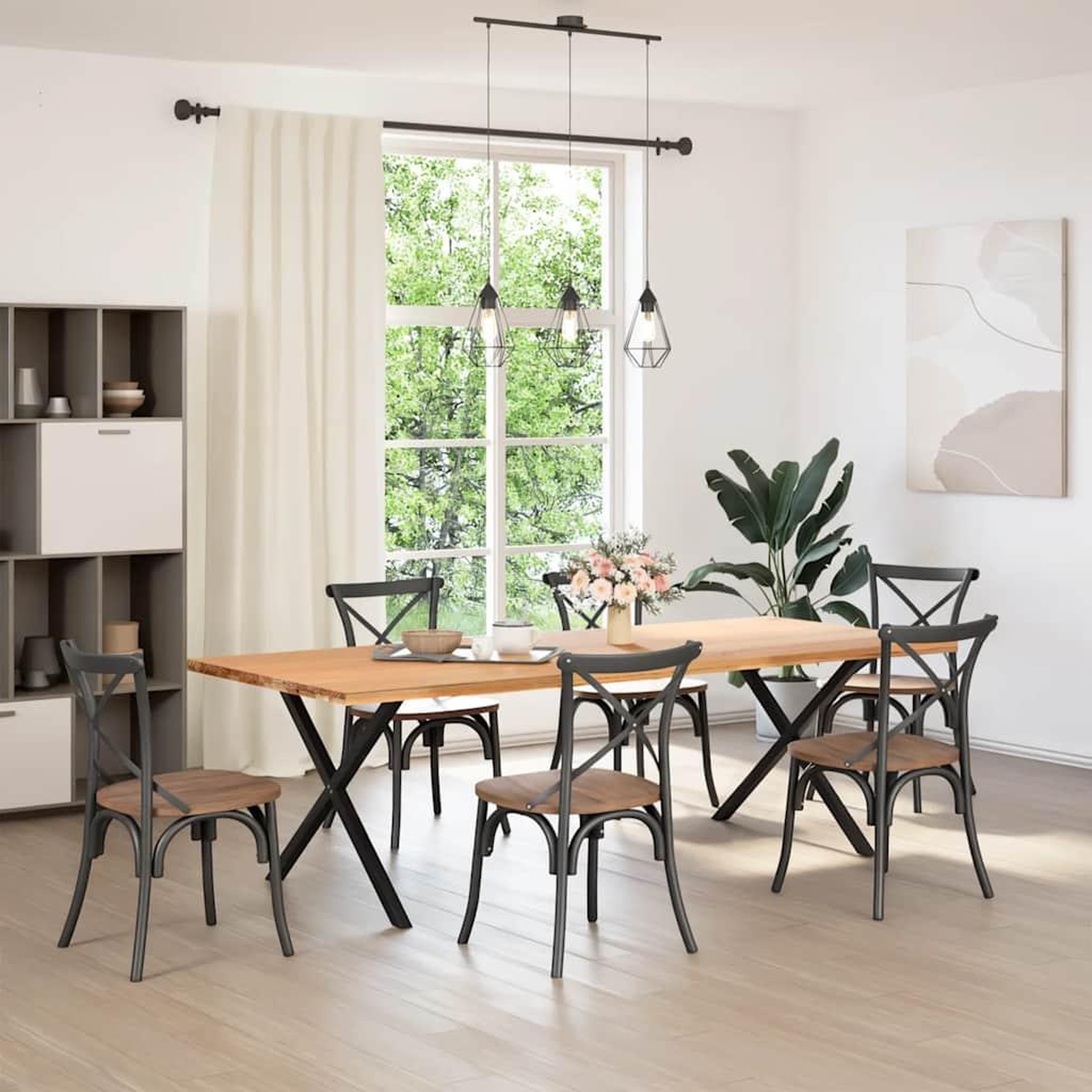 Voir la diapositive 2 : VIDAXL Pieds de table a manger forme de X 2 pcs noir 90x(72-73) cm