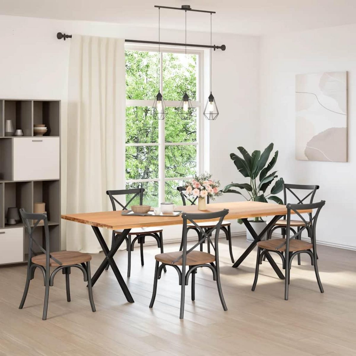 VIDAXL Pieds de table a manger forme de X 2 pcs noir 90x(72-73) cm