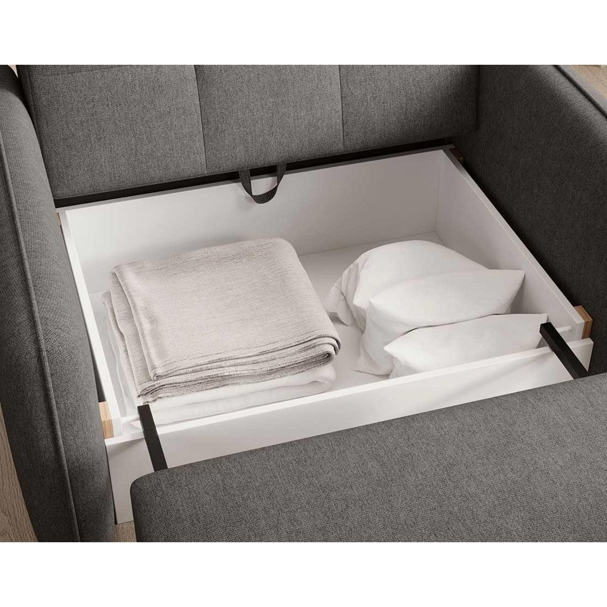 BEST MOBILIER Michelle - fauteuil convertible avec coffre en velours