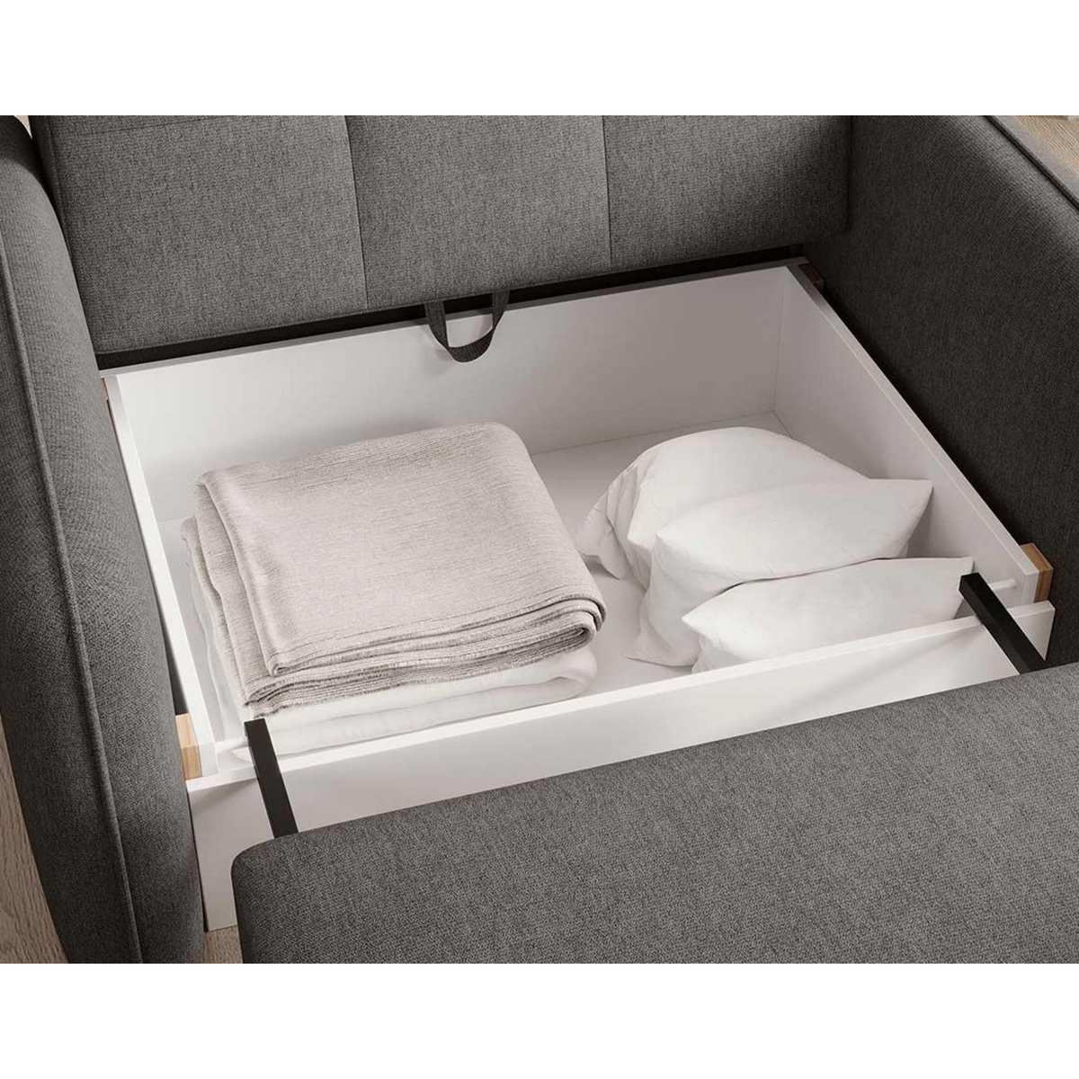 BEST MOBILIER Michelle - fauteuil convertible avec coffre en velours