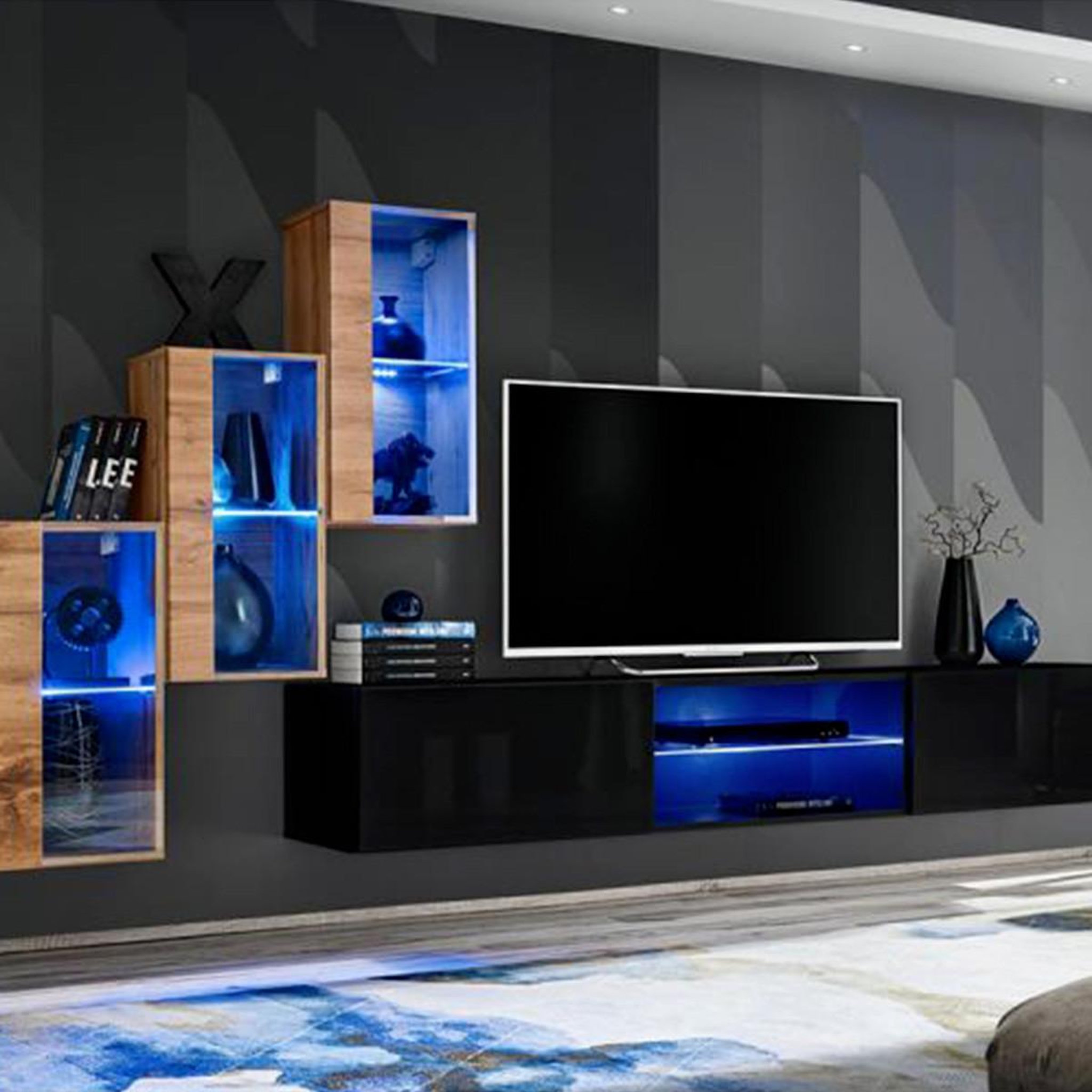 Paris Prix Ensemble meuble tv  switch xxii  210cm naturel & noir