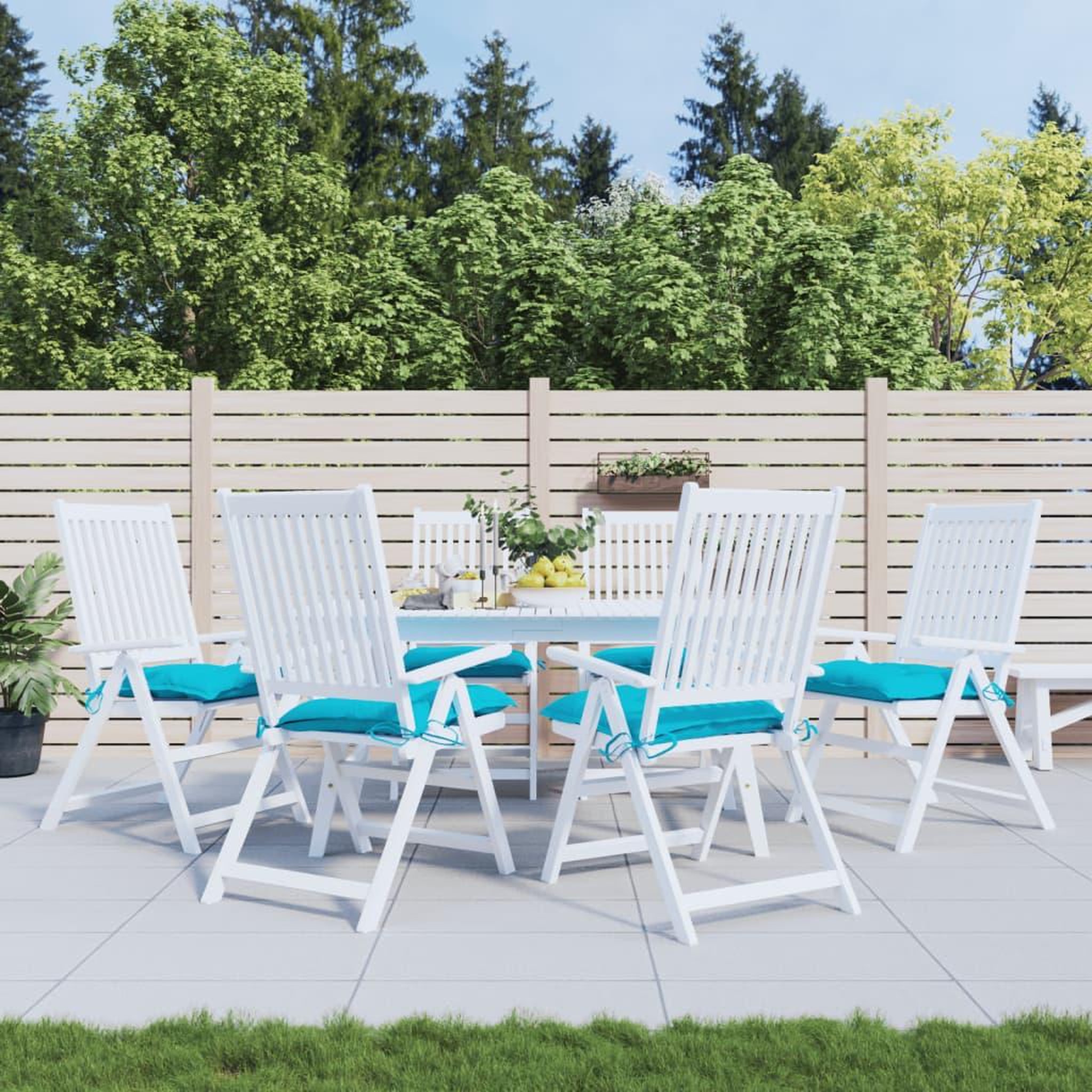 VIDAXL Coussins de chaise lot de 6 turquoise 50x50x7 cm tissu oxford