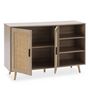 Voir la diapositive 2 : VS VENTA-STOCK Buffet Dalia 2 portes et 3 niches couleur chêne, 120 cm longueur