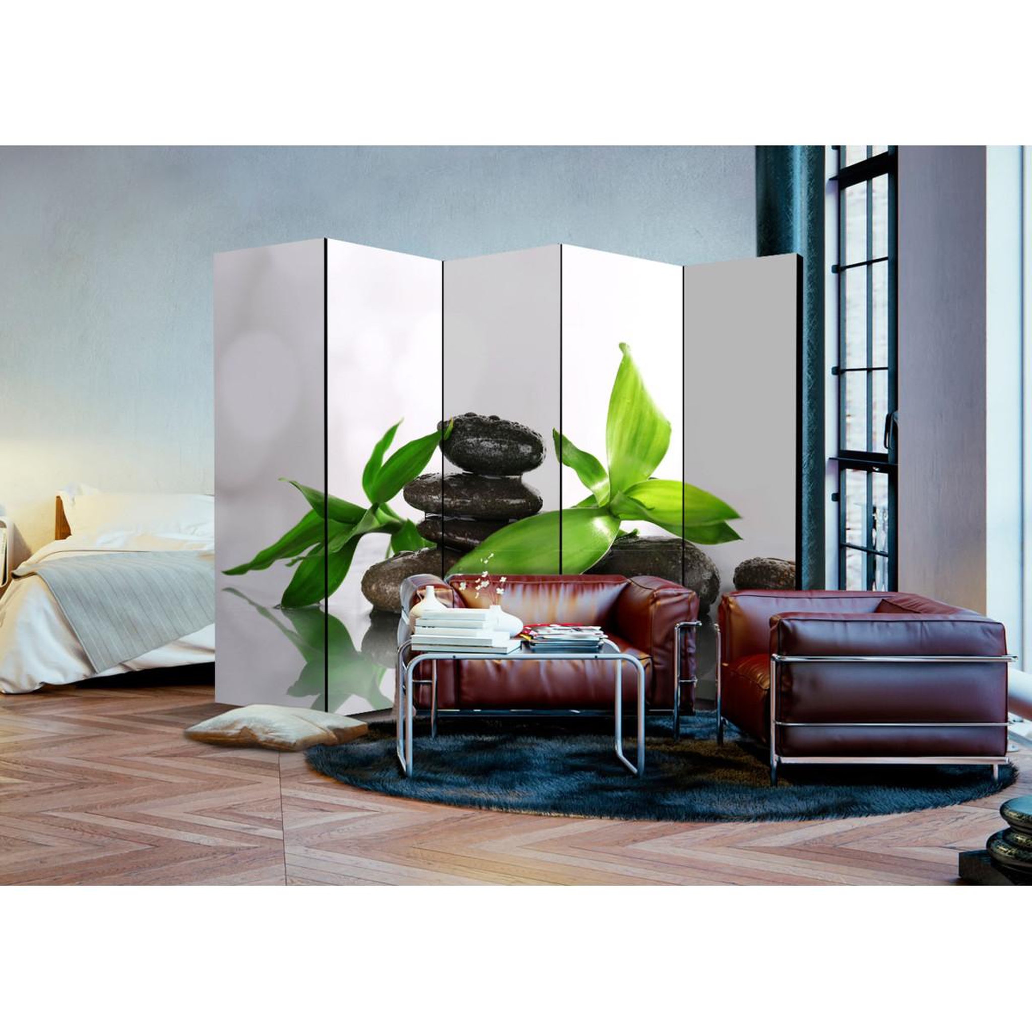 Voir la diapositive 2 : Paris Prix Paravent 5 volets  peaceful harmony  172x225cm