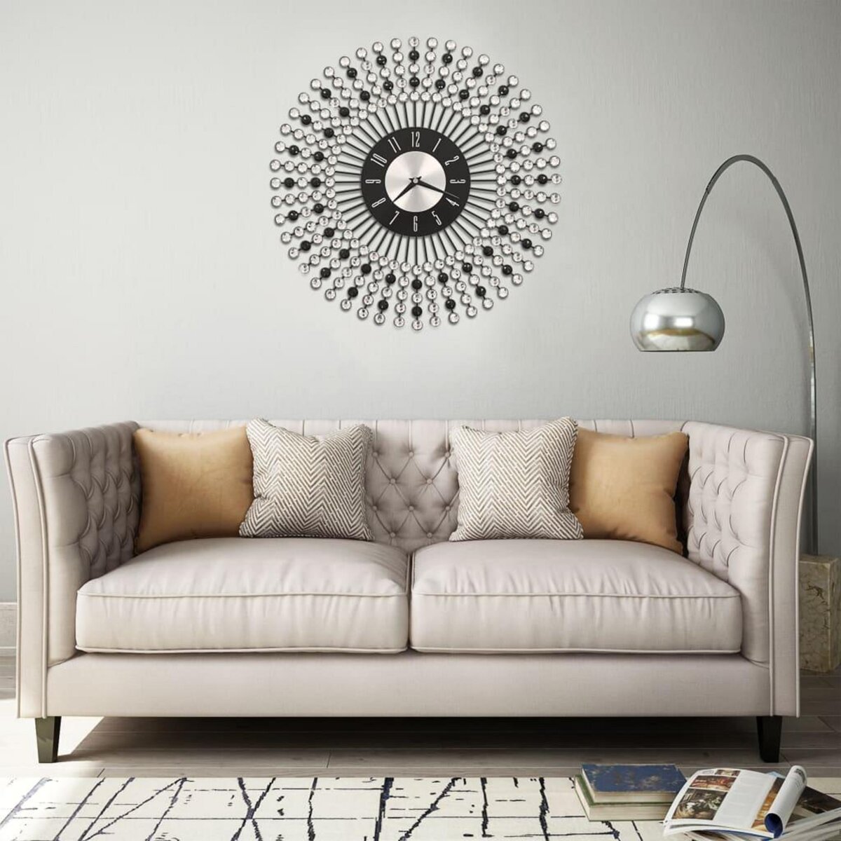 VIDAXL Horloge murale Metal 43 cm Noir