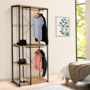 Voir la diapositive 2 : ID MARKET Dressing double penderie étagères L. 90 cm DETROIT design industriel