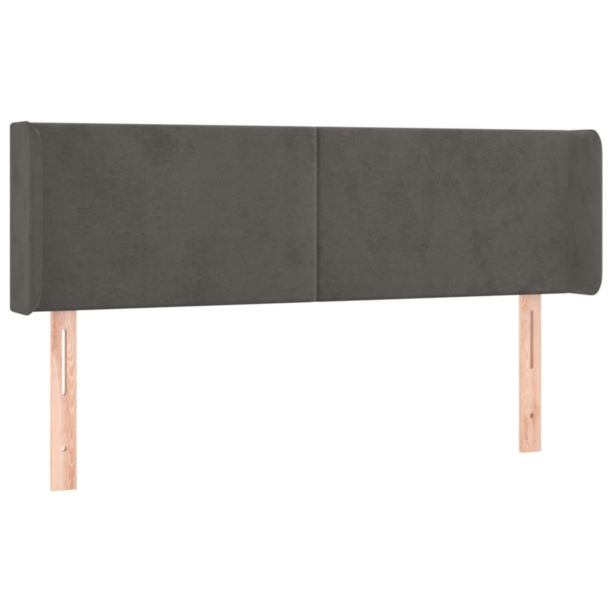 Voir la diapositive 3 : VIDAXL Tete de lit a LED Gris fonce 147x16x78/88 cm Velours