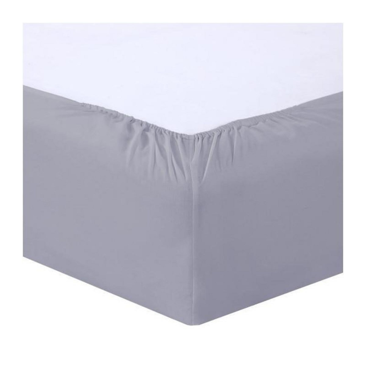 VISION Vision - Drap housse Gris - 200x200cm - 100% coton