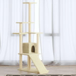 VIDAXL Arbre a chat avec griffoirs en sisal Creme 155 cm