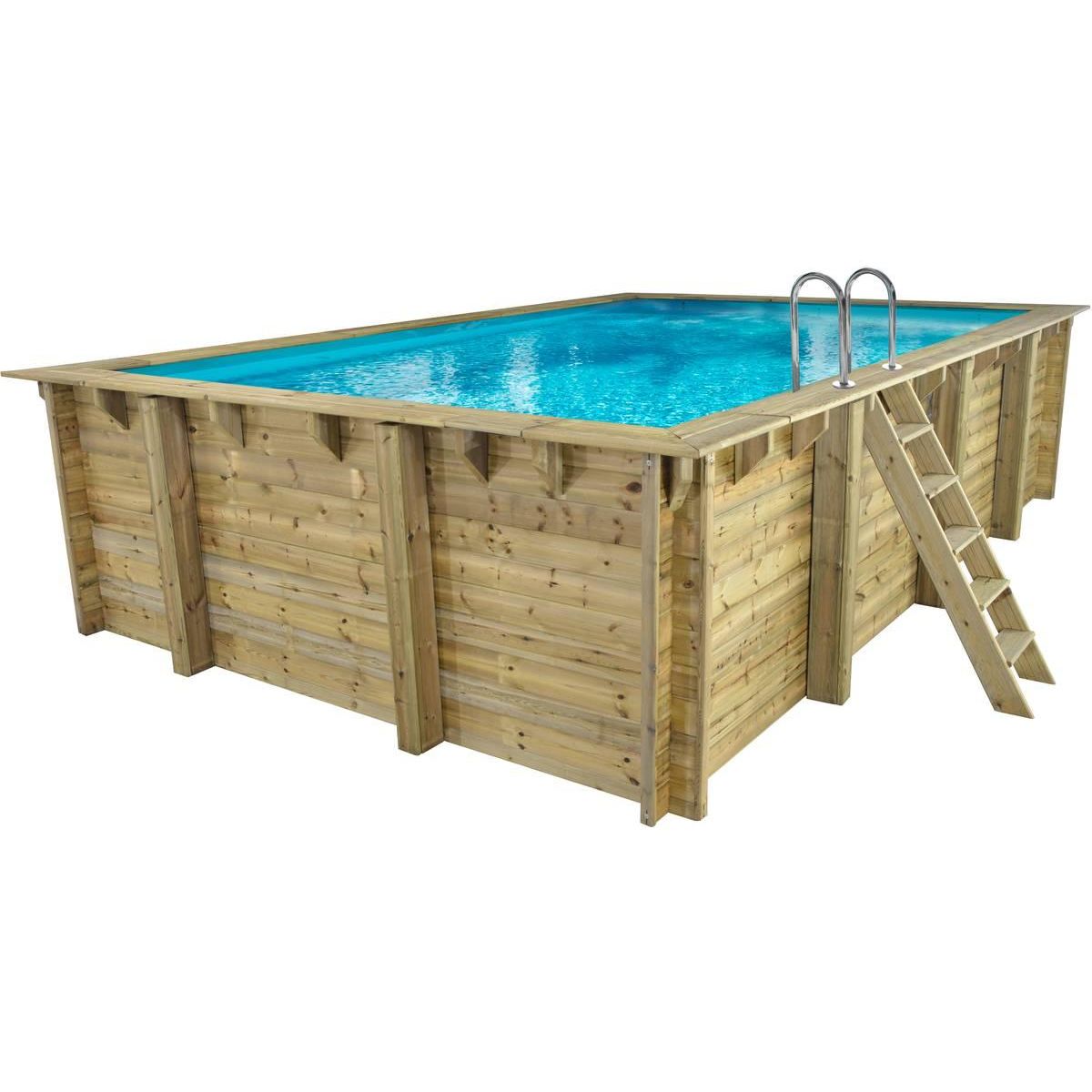 Habitat et Jardin Piscine bois rectangle   Panama  - 6.20 x 4.10 x 1.45 m