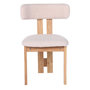 Voir la diapositive 2 : Paris Prix Chaise Design Bouclette  Keven  78cm Beige & Bois Clair