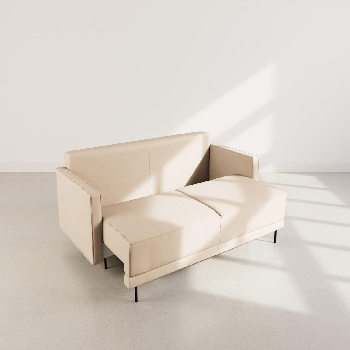 LISA DESIGN Charlie - canapé droit 3 places convertible avec coffre en simili