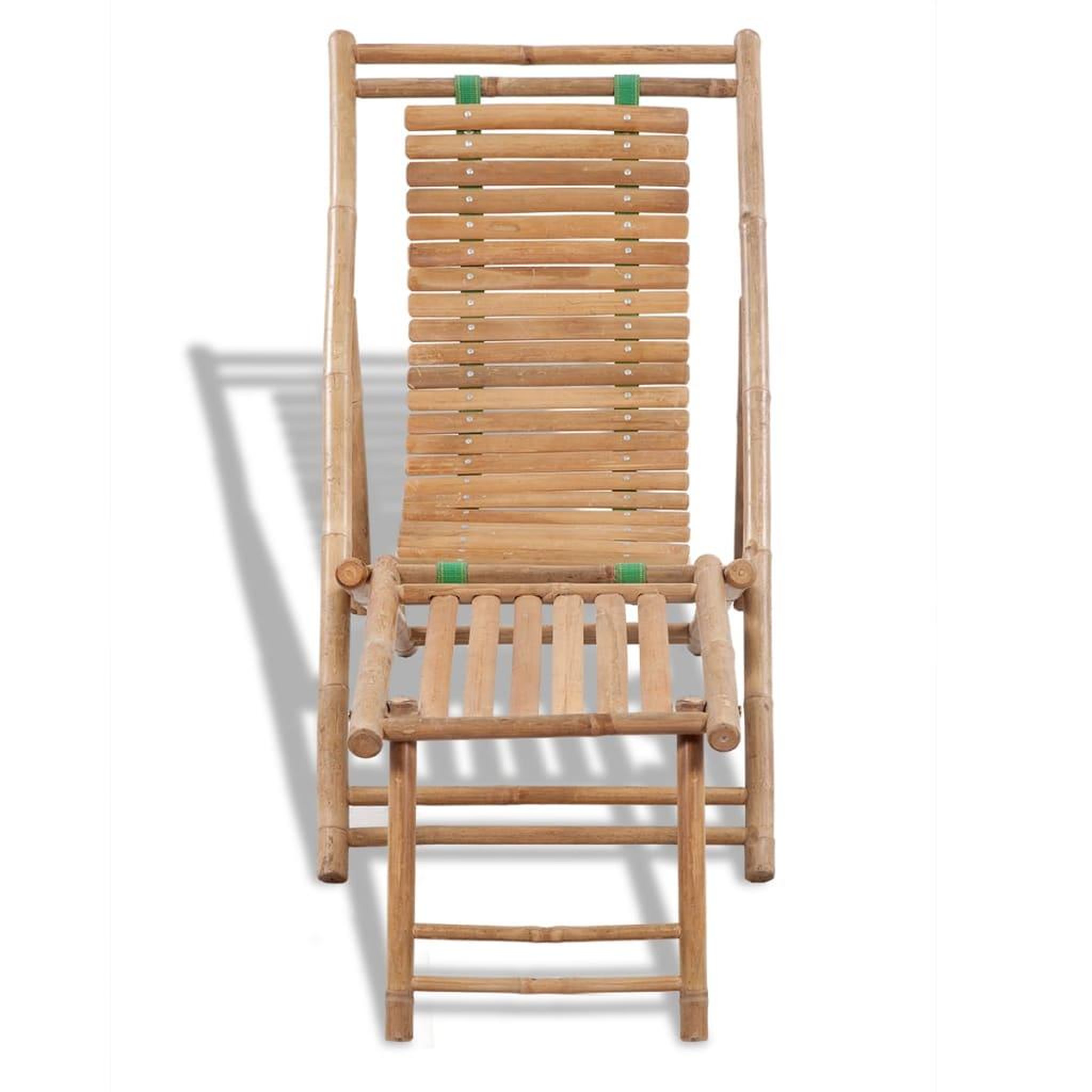 Voir la diapositive 2 : VIDAXL Chaise de terrasse d'exterieur avec repose-pied Bambou