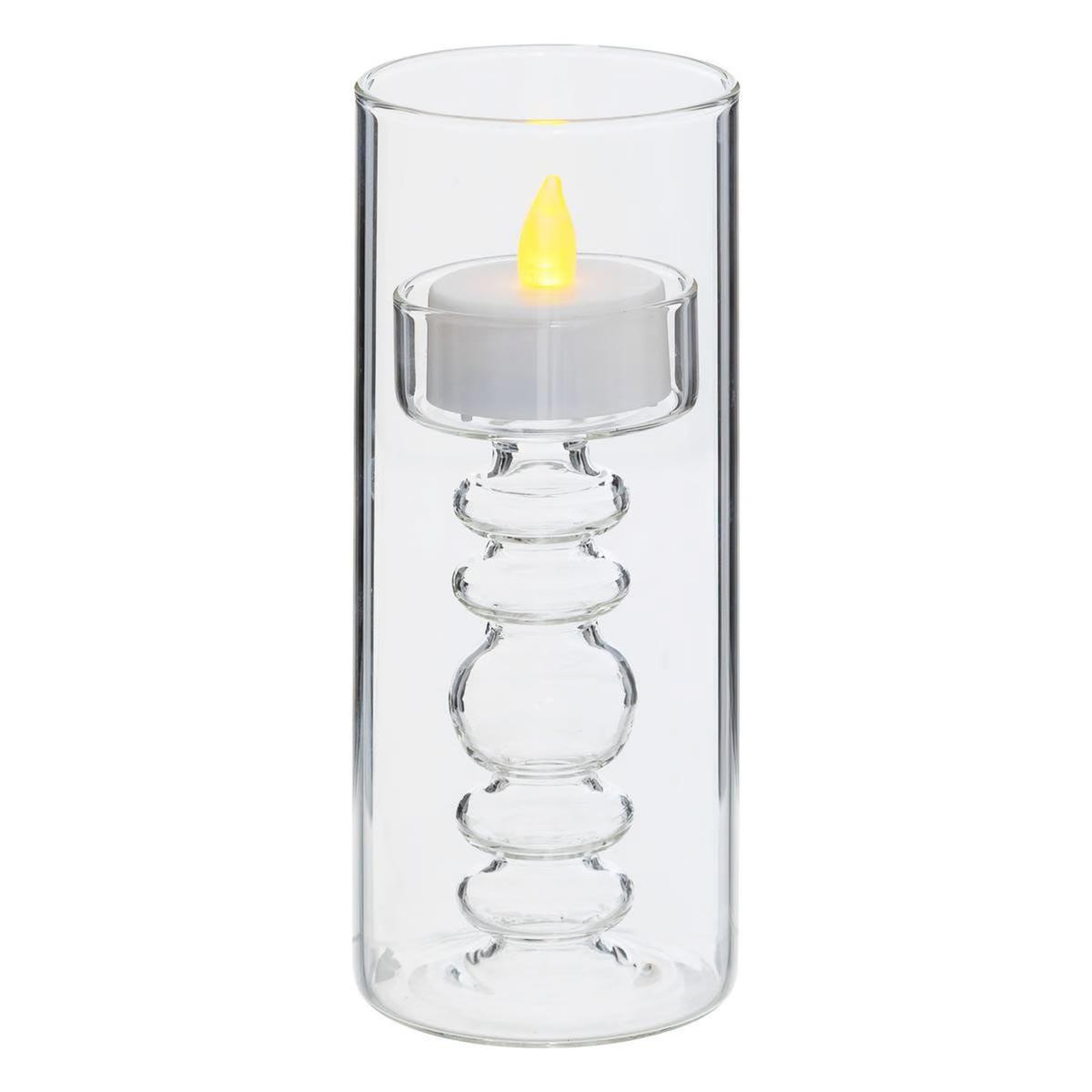 Voir la diapositive 6 : ATMOSPHERA Lot de 3 bougies led en verre  lena  19cm transparent