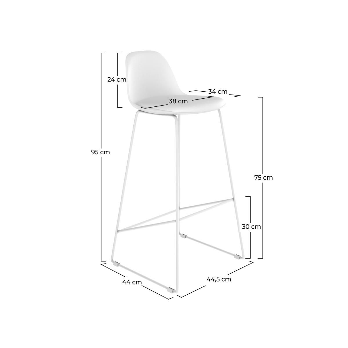 Rendez vous déco Lot de 2 chaises de bar blanches 75 cm - Leni