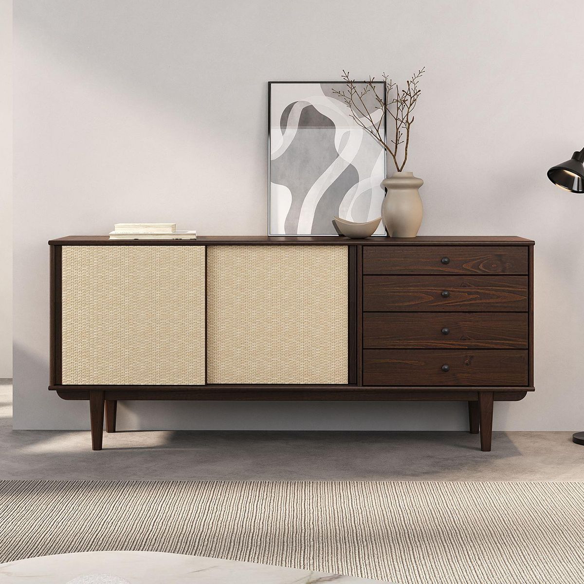 IDIMEX Buffet SIMONA L 175 cm en bois massif