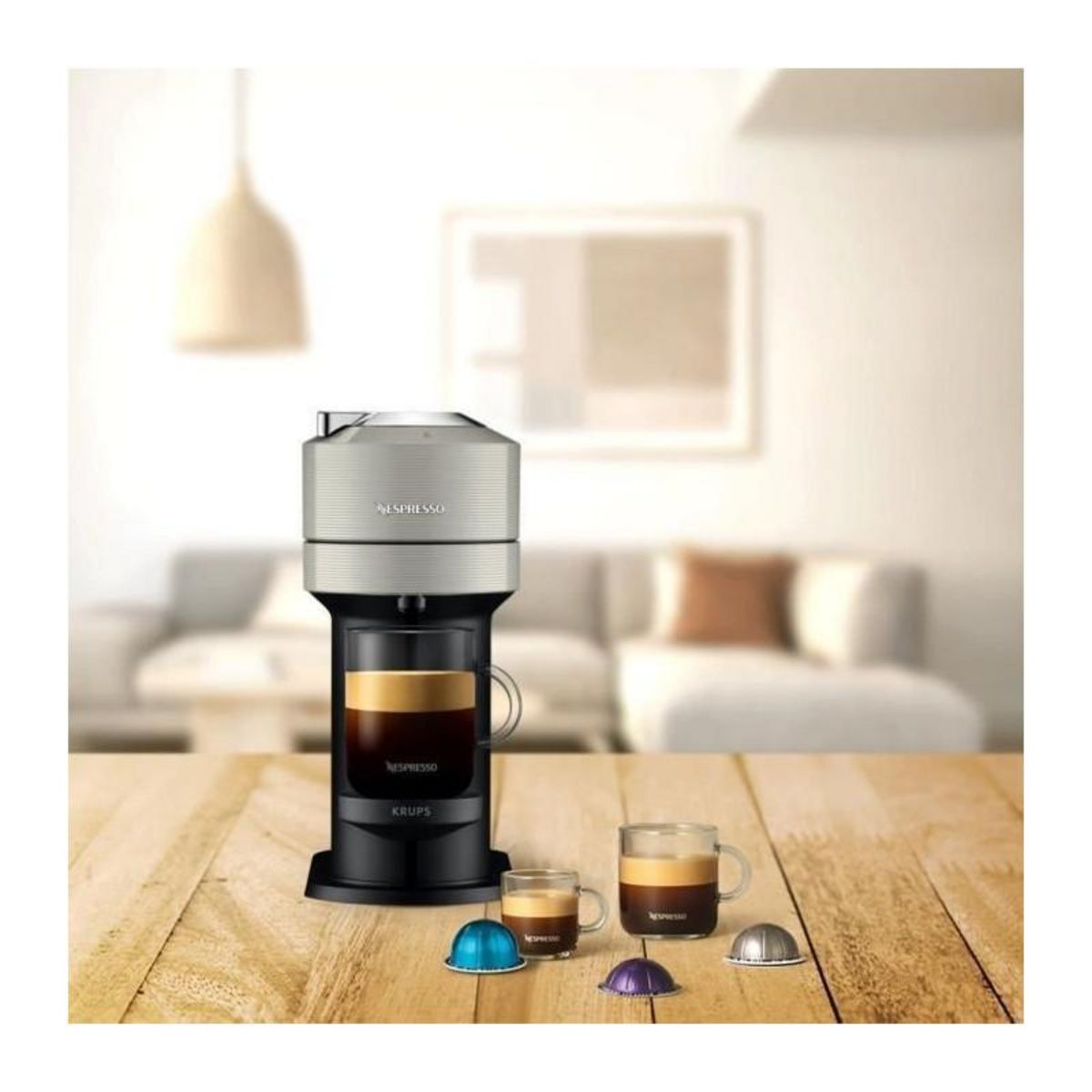 NESPRESSO KRUPS Vertuo Next Machine Expresso Nespresso 1.1L Gris Clair YY4298FD