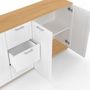 Voir la diapositive 6 : ID MARKET Buffet 180 cm VITO XXL 4 portes avec 3 tiroirs bois et blanc