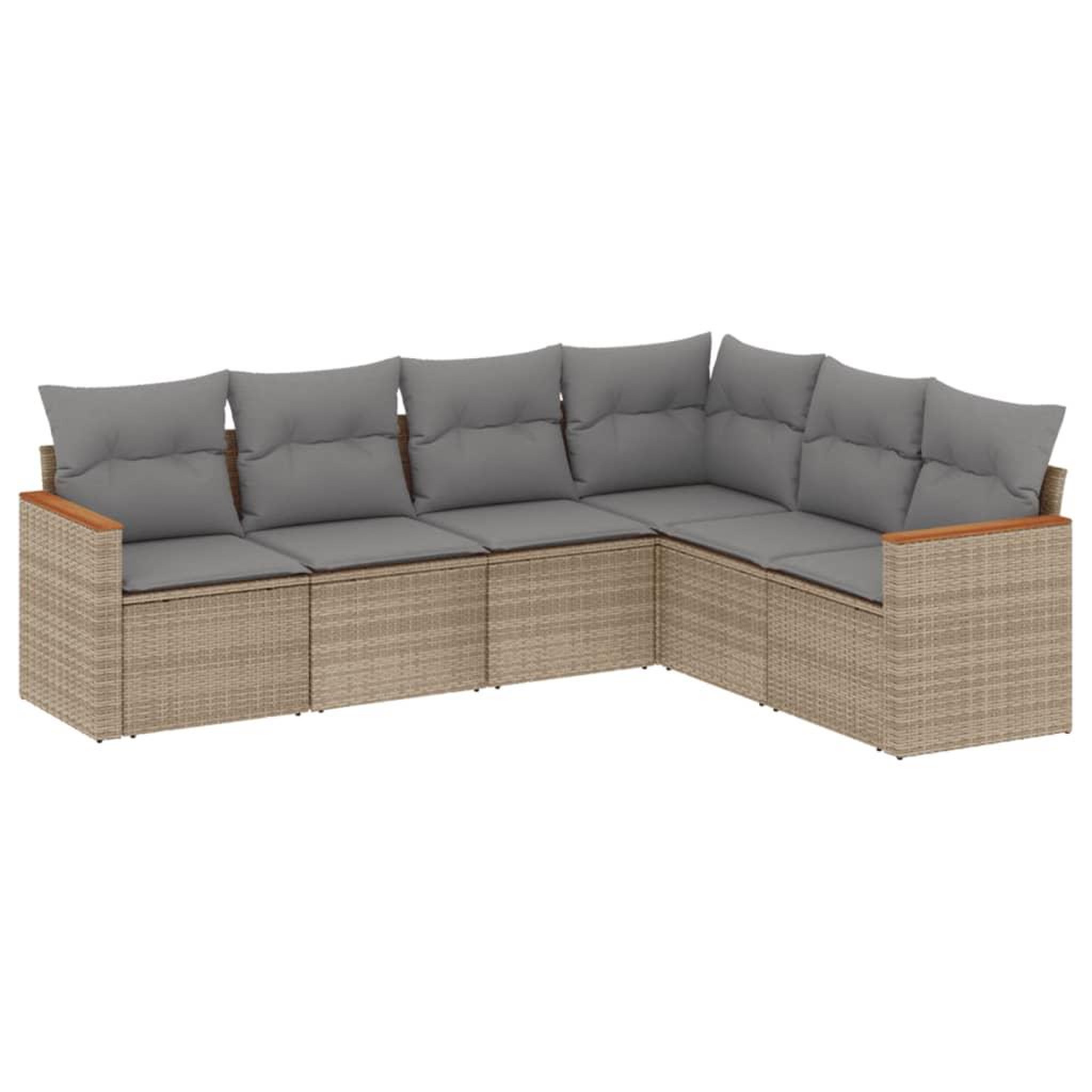 Voir la diapositive 2 : VIDAXL Salon de jardin avec coussins 6 pcs beige resine tressee