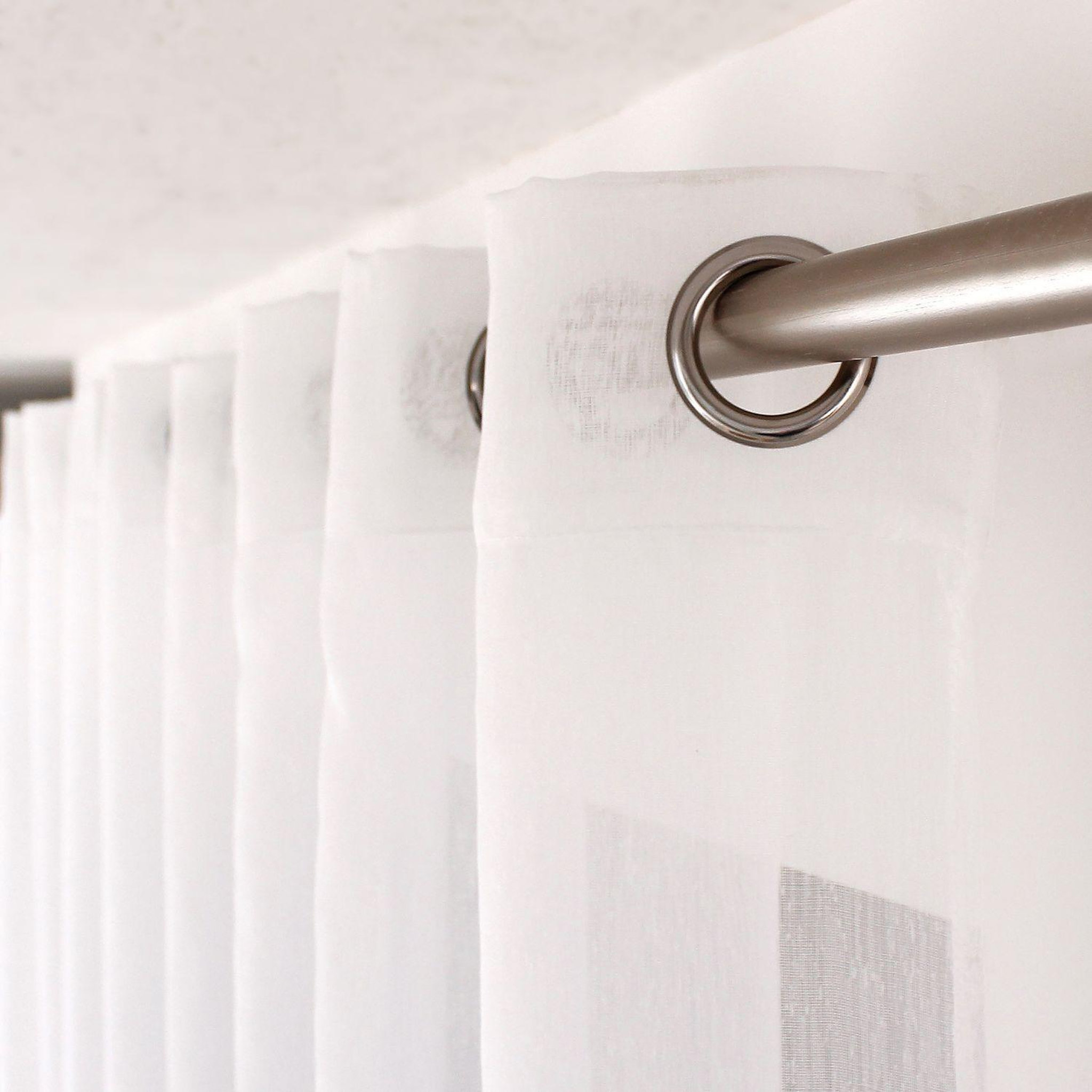 Voir la diapositive 3 : TOILINUX Voilage sablé très grande largeur - 420 x 240 cm - blanc