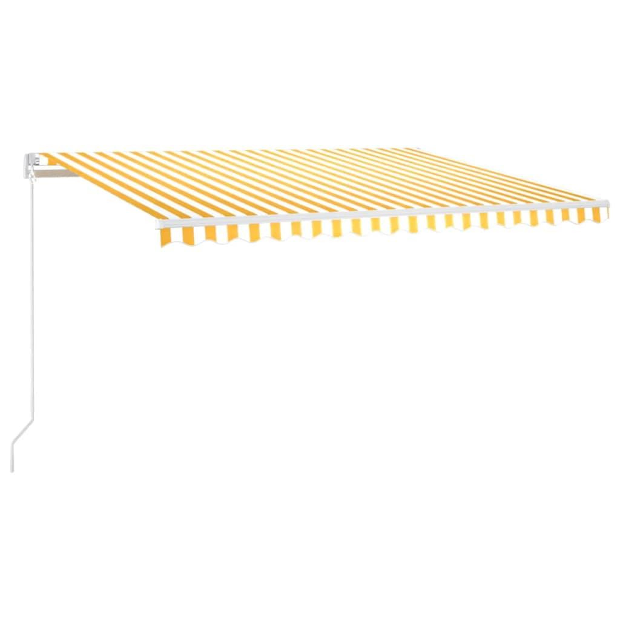 Voir la diapositive 2 : VIDAXL Auvent manuel retractable avec LED 400x300 cm Jaune et blanc
