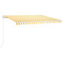 Voir la diapositive 2 : VIDAXL Auvent manuel retractable avec LED 400x300 cm Jaune et blanc