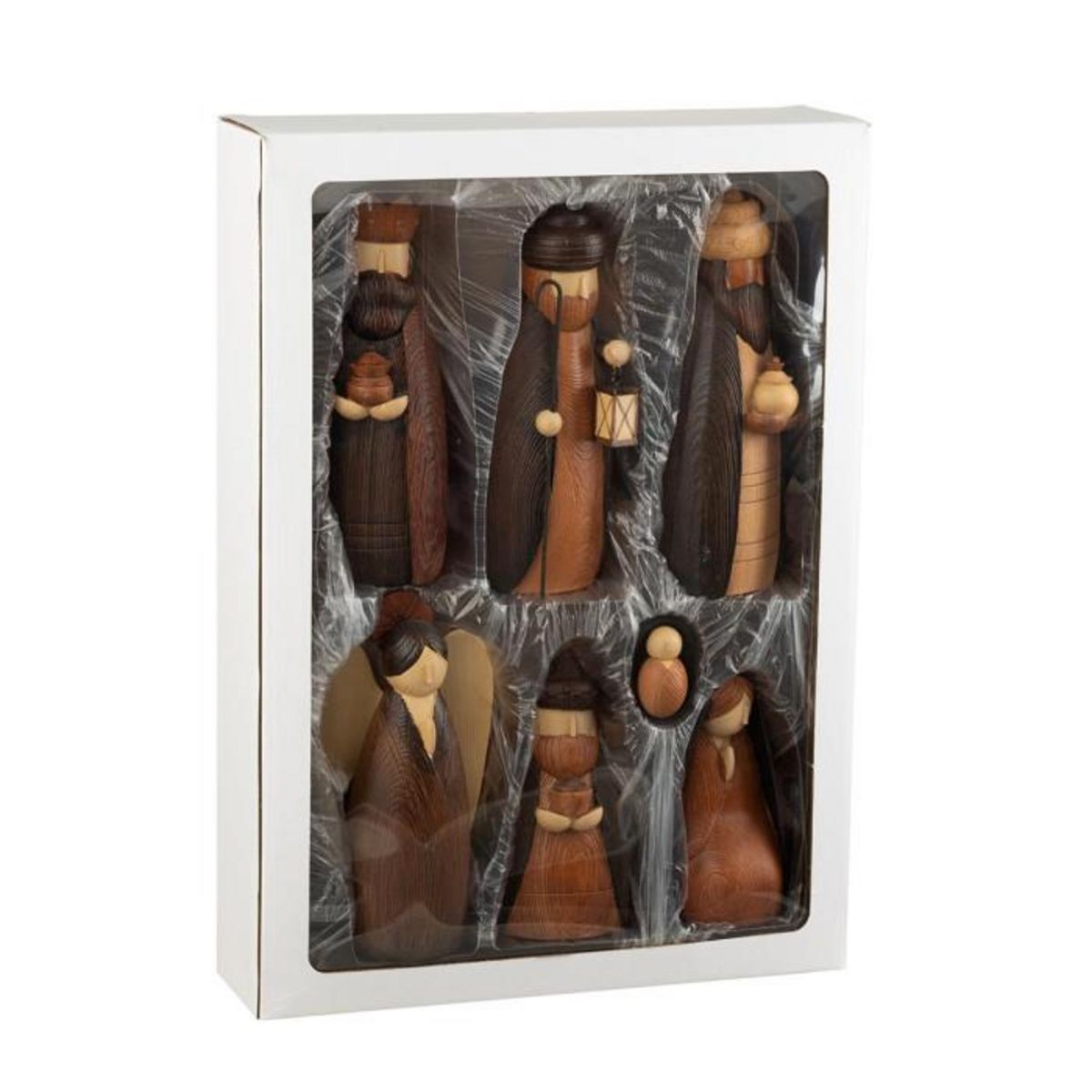 Paris Prix Crèche de Noël en Résine  7 Santons  22cm Marron