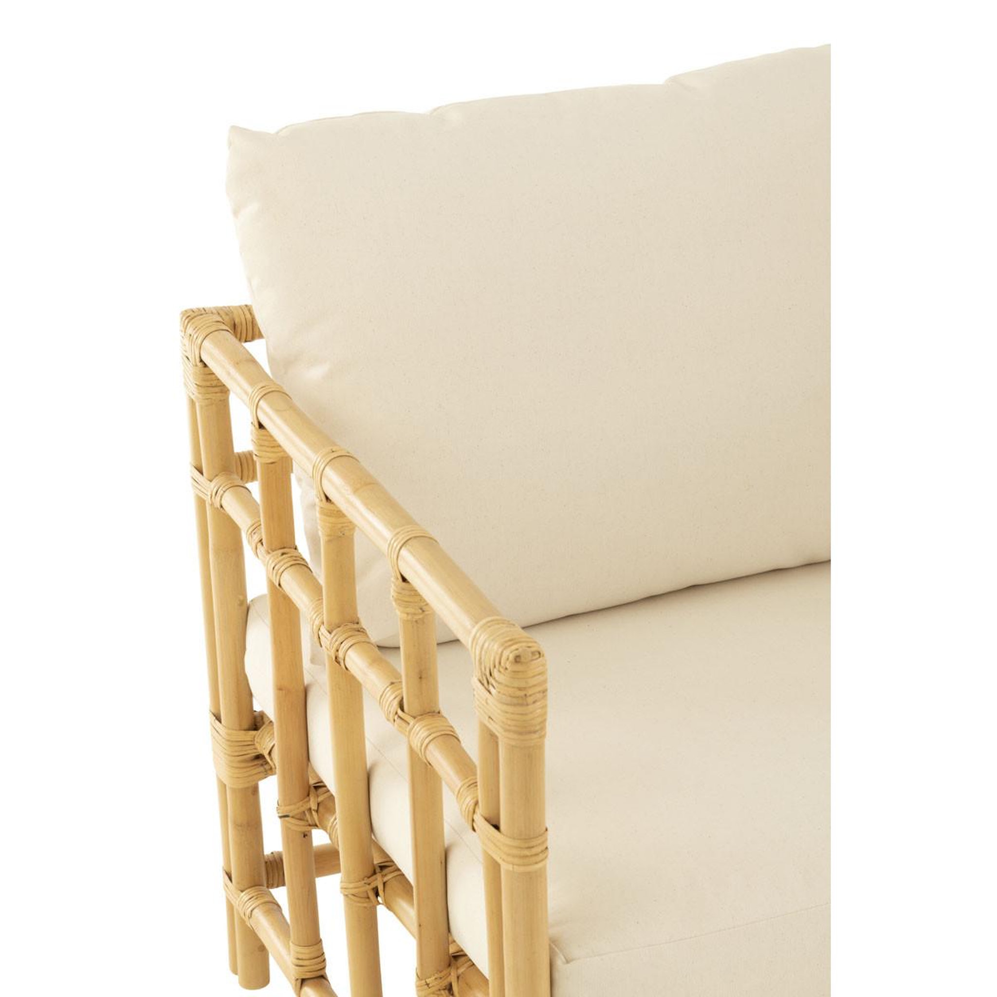 Voir la diapositive 5 : J-LINE Fauteuil en rotin & coussin  elise  73cm naturel