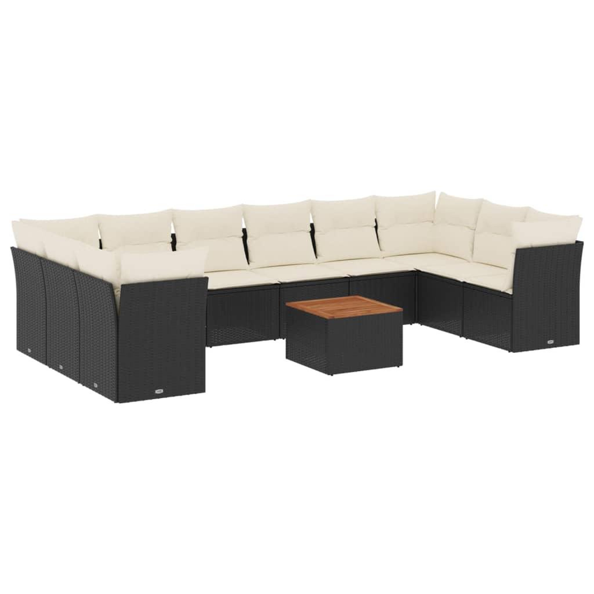 Voir la diapositive 2 : VIDAXL Salon de jardin 11 pcs avec coussins noir resine tressee