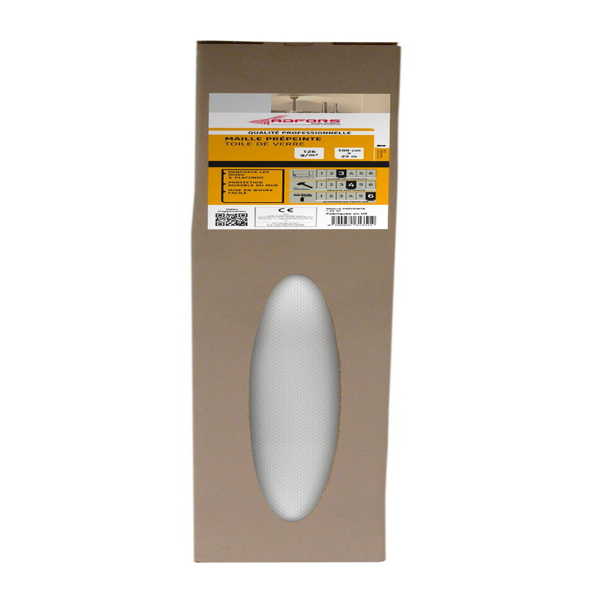 CENTRALE BRICO Fibre de verre 126 g/m² Sta maille prepeint 25m