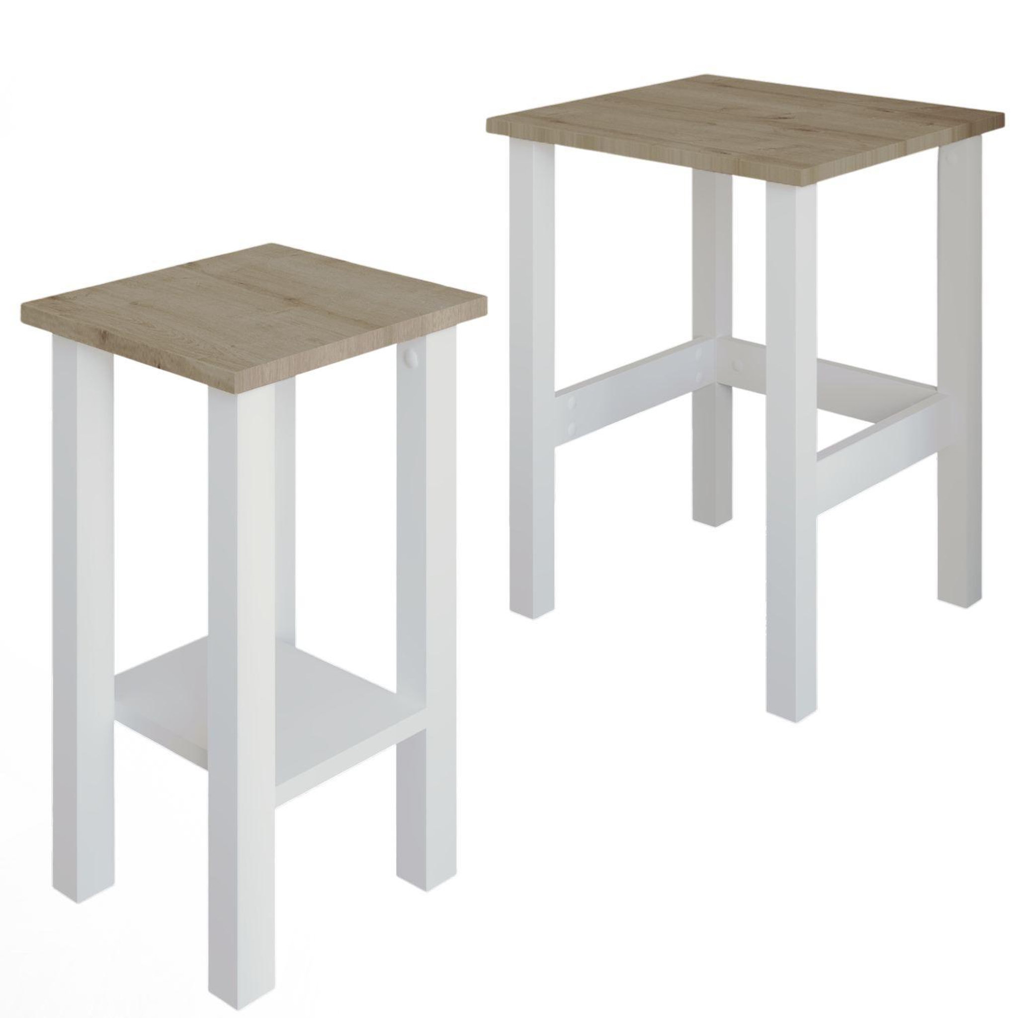 Habitat et Jardin Lot de 2 tables d'appoint en bois  gina 2  - 45 x 45 x 60 cm - beige