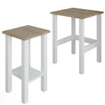 Habitat et Jardin Lot de 2 tables d'appoint en bois  Gina 2  - 45 x 45 x 60 cm - Beige