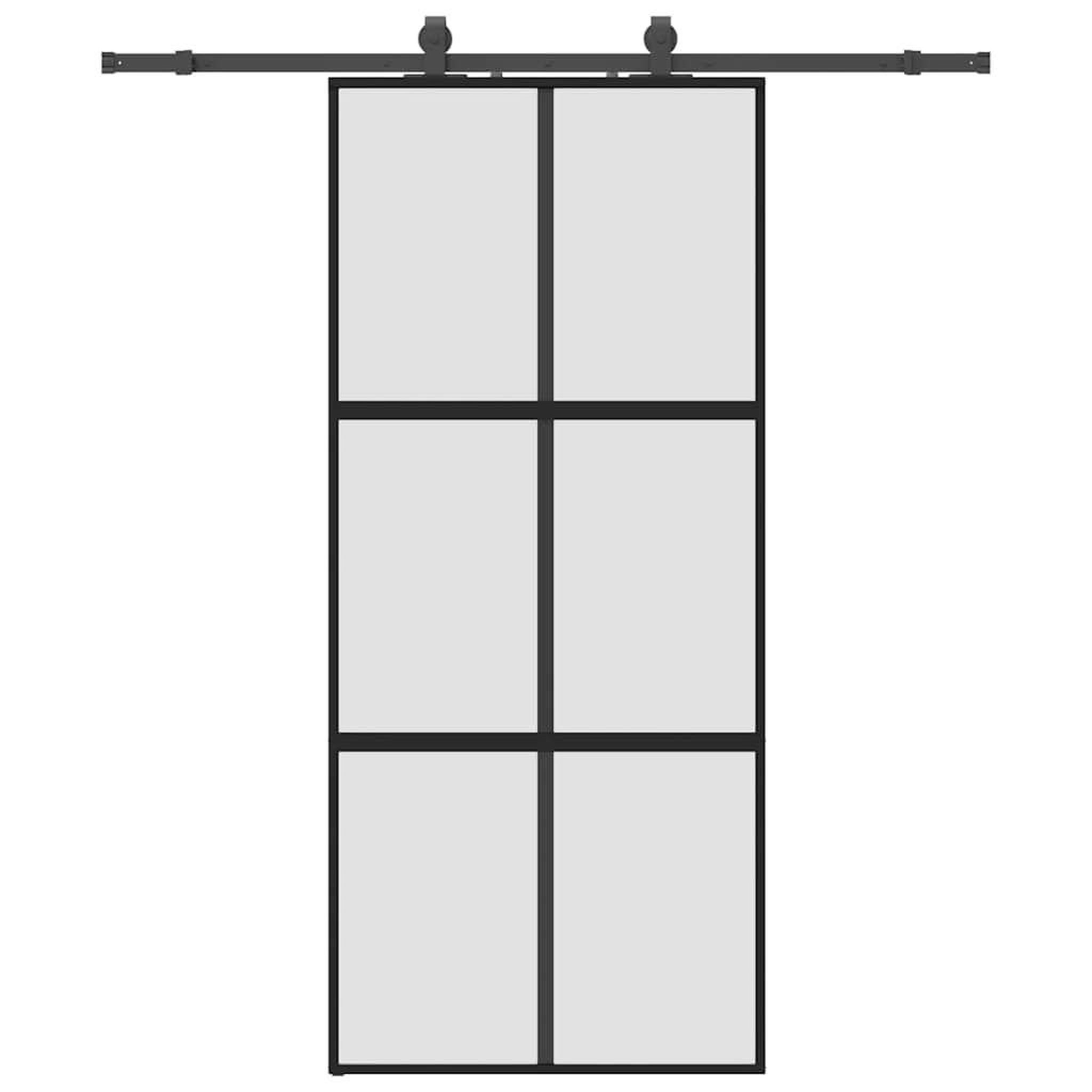 Voir la diapositive 2 : VIDAXL Porte coulissante avec kit de quincaillerie noir 90x205 cm