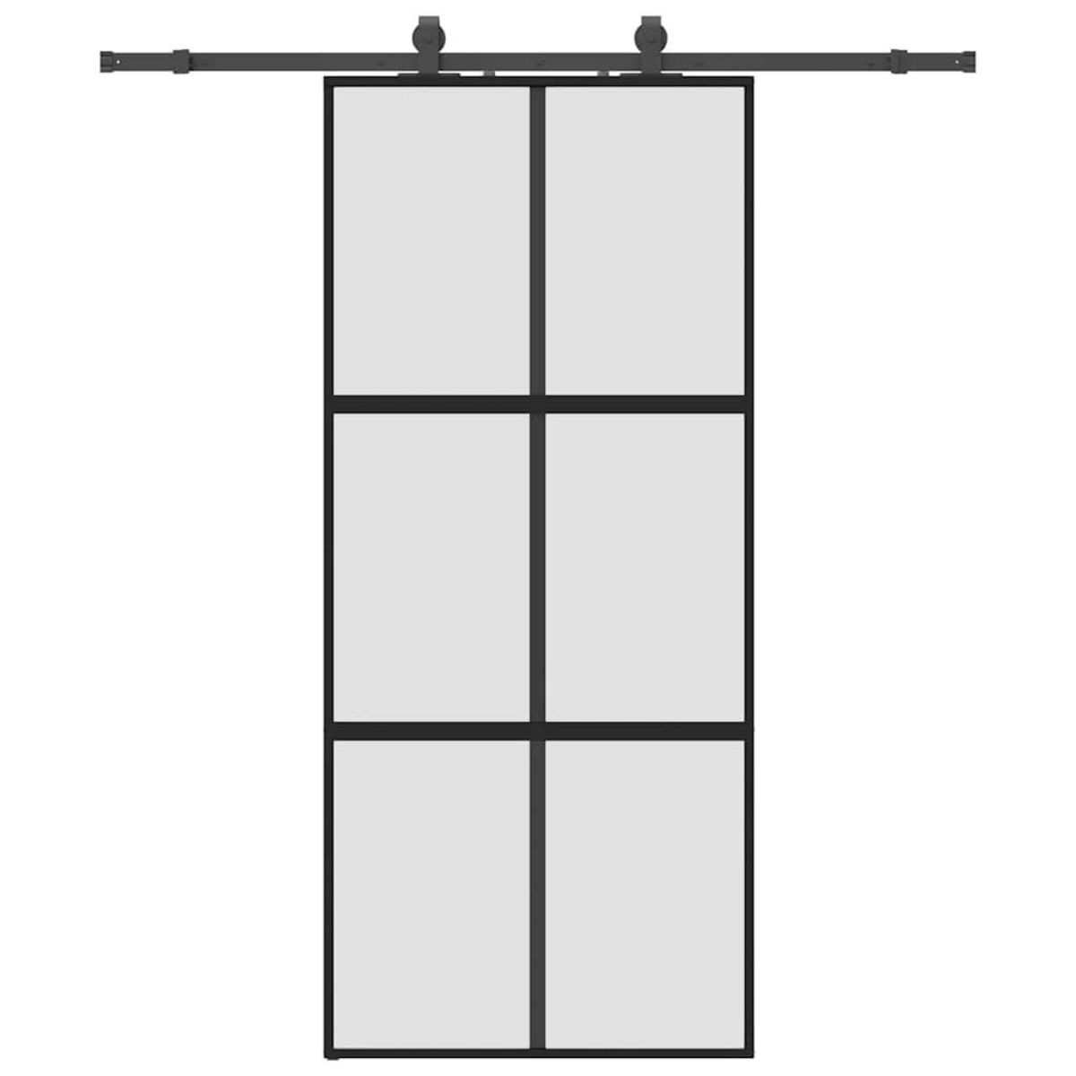 VIDAXL Porte coulissante avec kit de quincaillerie noir 90x205 cm