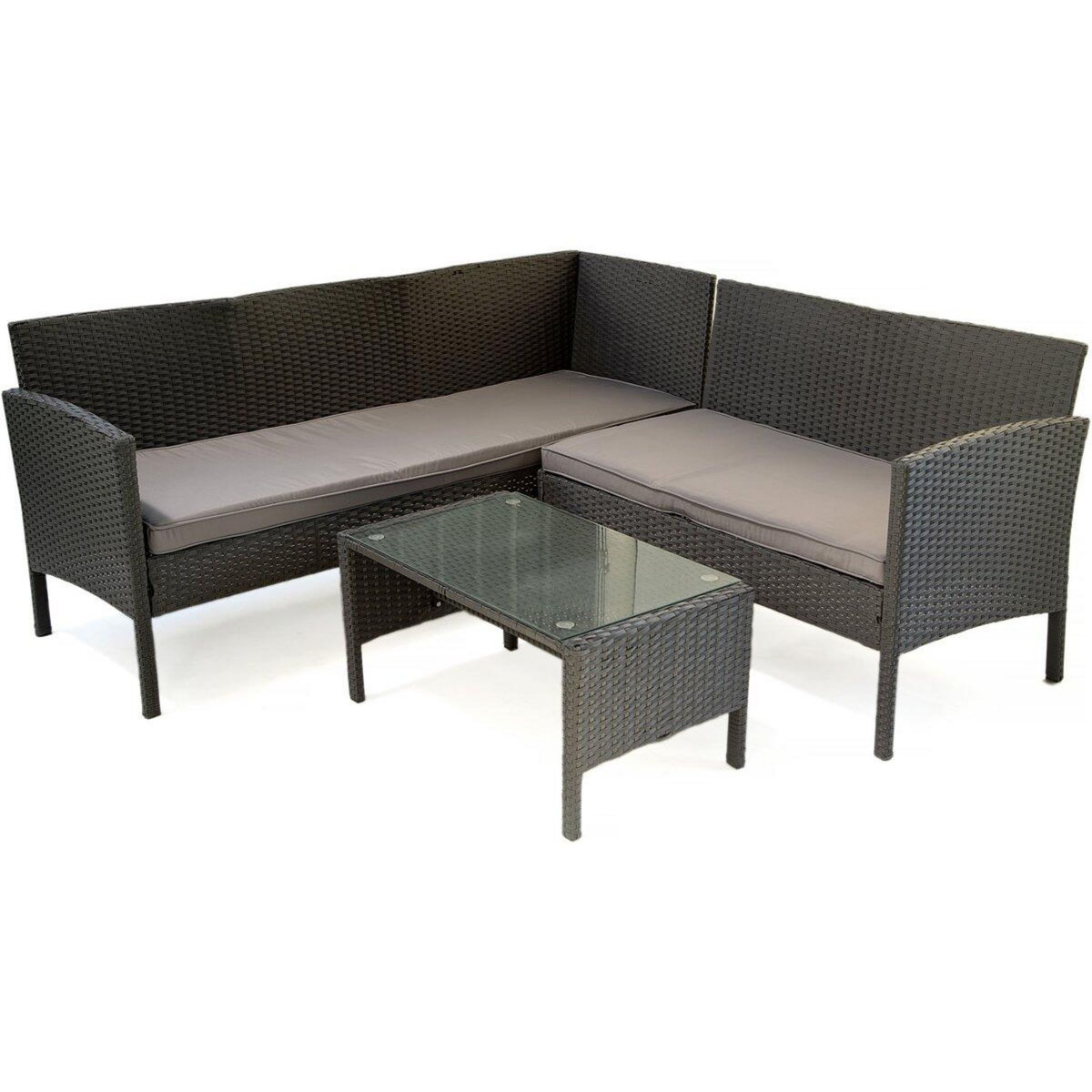 Habitat et Jardin Salon de jardin en résine tressée  Louisa  - 5 places - Marron