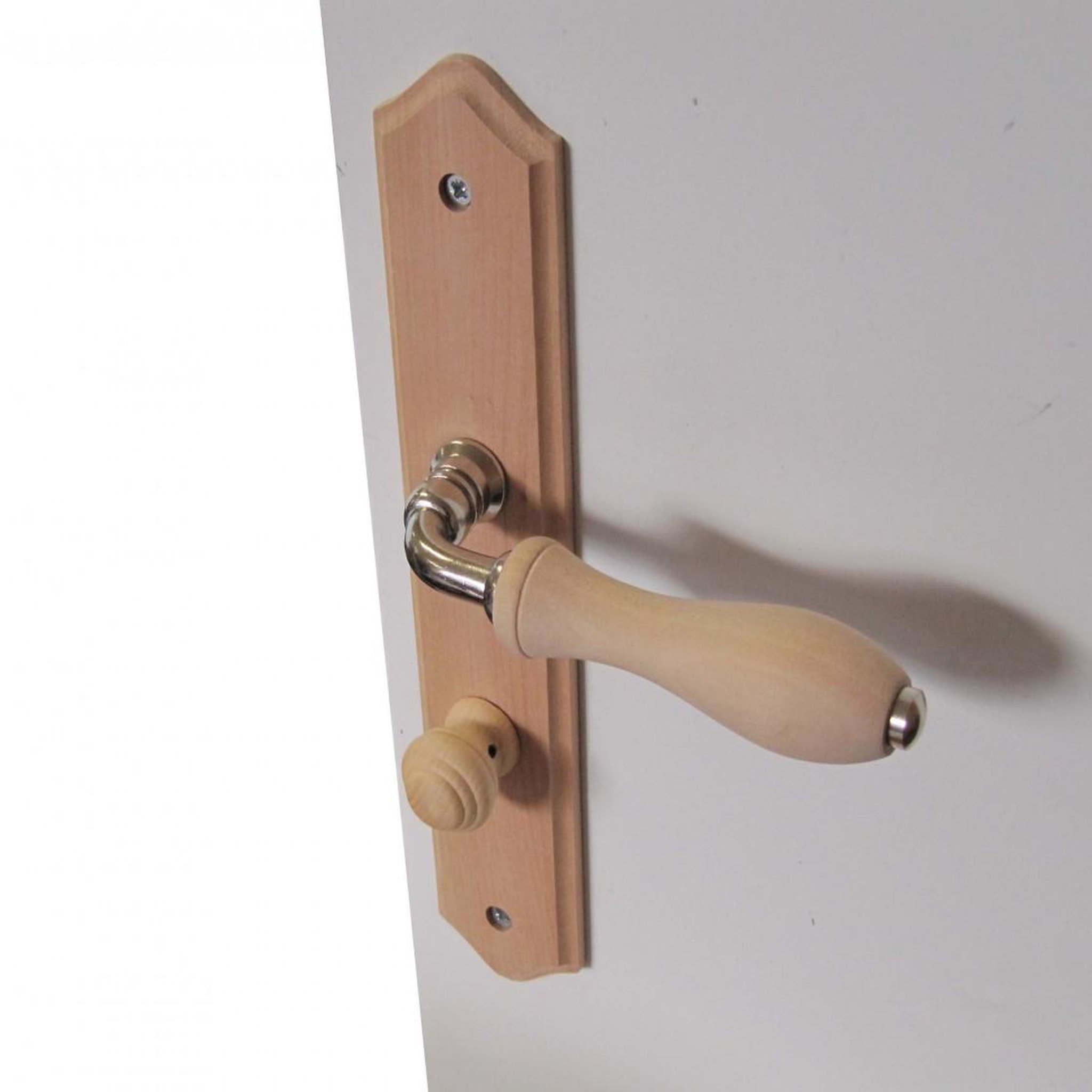 CENTRALE BRICO 2 poignées de porte Bois condamnation, bois entraxe 195 mm