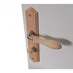 CENTRALE BRICO 2 poignées de porte Bois condamnation, bois entraxe 195 mm