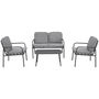 Voir la diapositive 1 : OUTSUNNY Ensemble salon de jardin 4 places 4 pièces - 8 coussins déhoussables inclus - métal époxy polyester gris