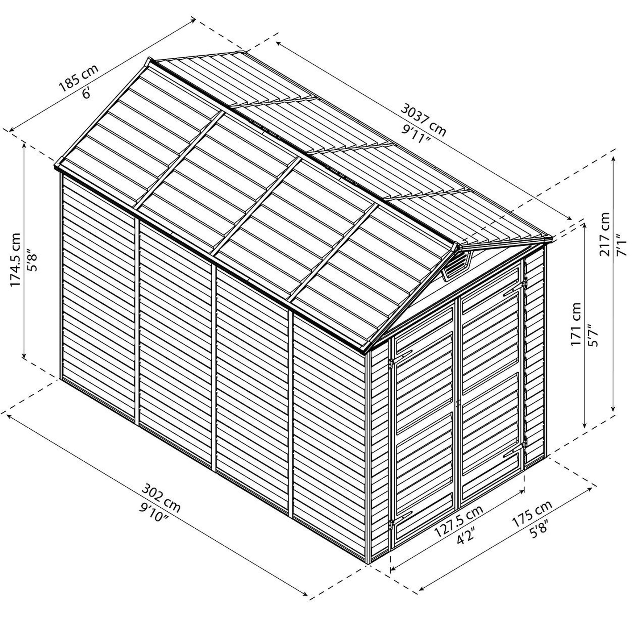Voir la diapositive 3 : Canopia by PALRAM Abri de jardin polycarbonate - 5,1m² - SKYLIGHT