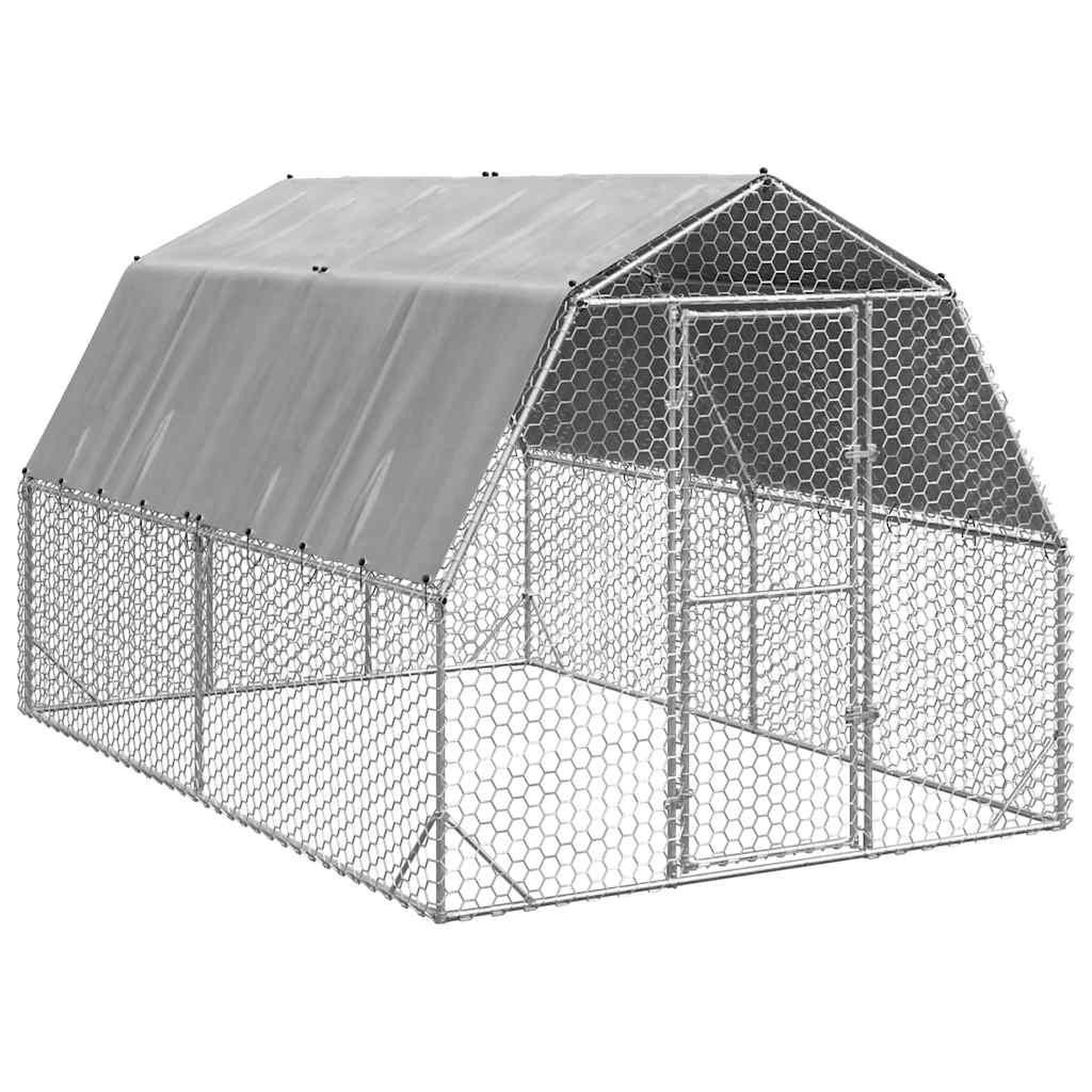 VIDAXL Poulailler avec toit 2,5x4x2,25 m acier galvanise