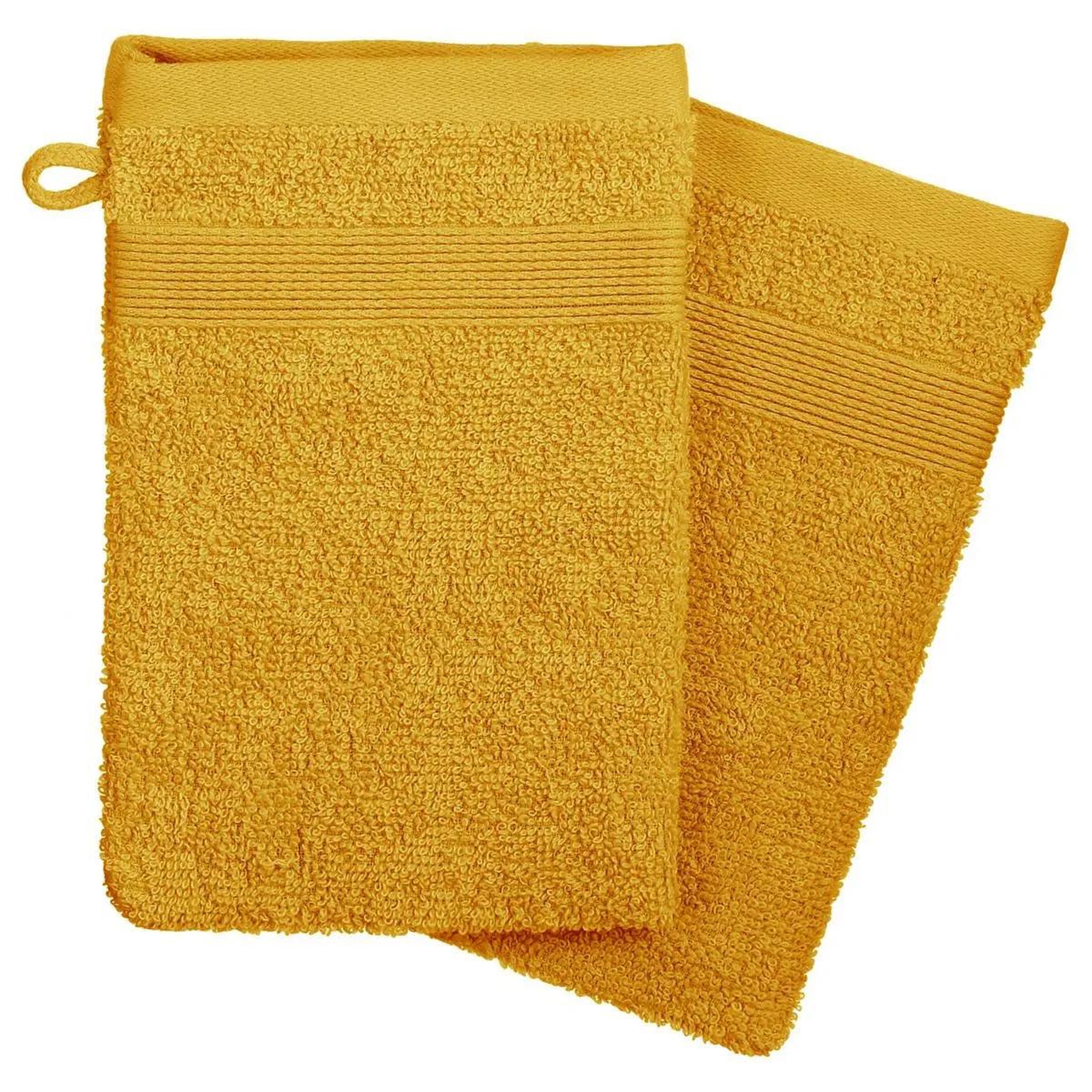 Voir la diapositive 1 : ATMOSPHERA Lot de 2 Gants de Toilette  Confort  15x21cm Ocre