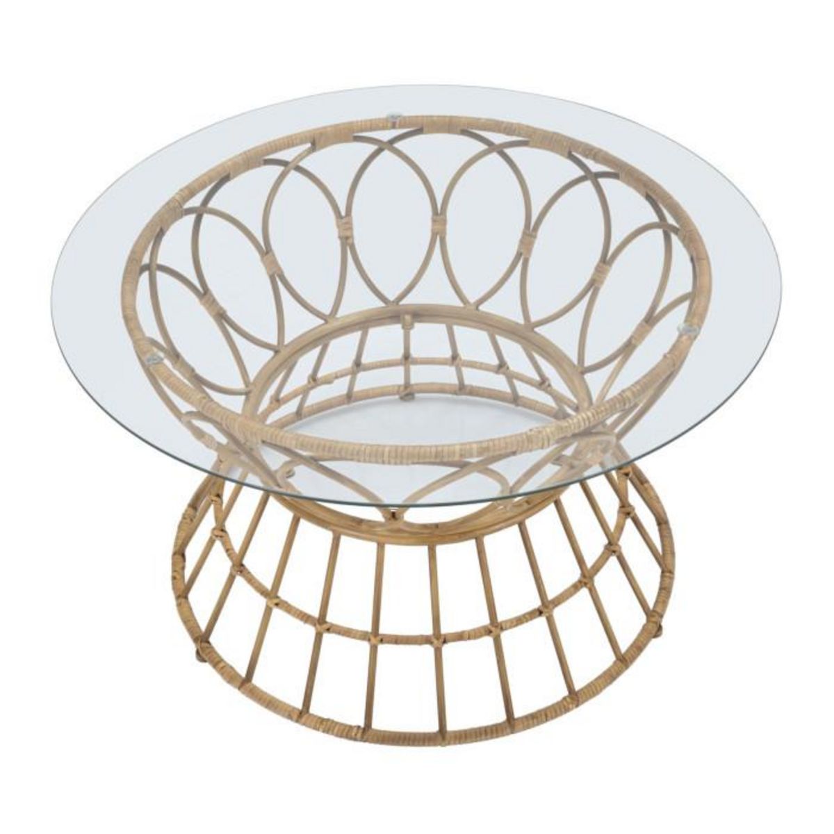 Paris Prix Table Basse en Verre  Panama  75cm Naturel