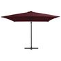 Voir la diapositive 2 : VIDAXL Parasol de jardin en porte-a-faux lumieres LED rouge bordeaux