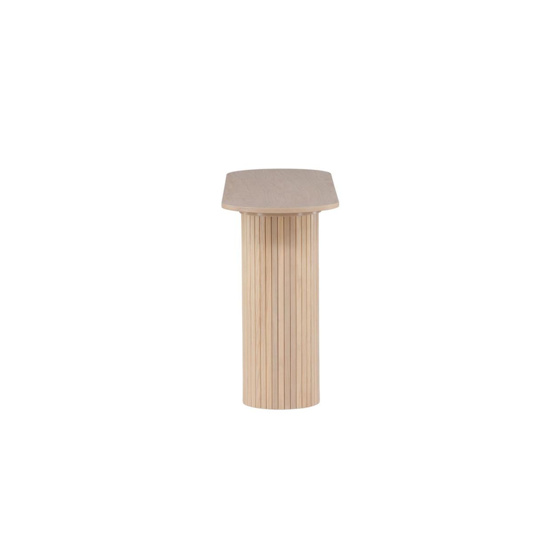 Voir la diapositive 2 : Paris Prix Console design nervuré  bianca  130cm naturel