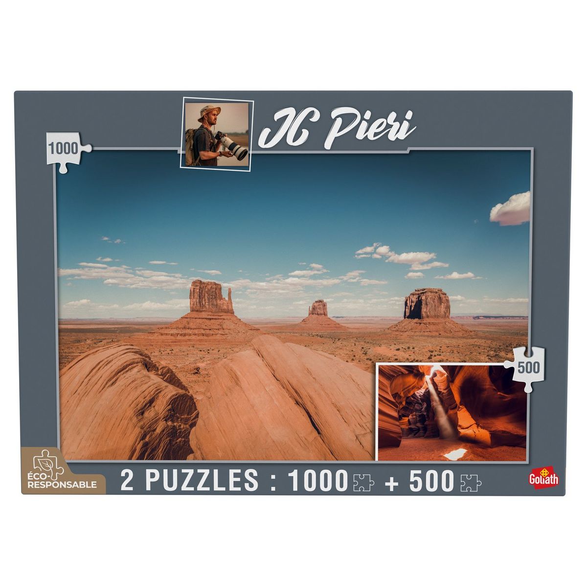GOLIATH Puzzles 1000 et 500 pièces  Collection JC Pieri Monument Valley et Antelope Canyon (Etats-Unis)