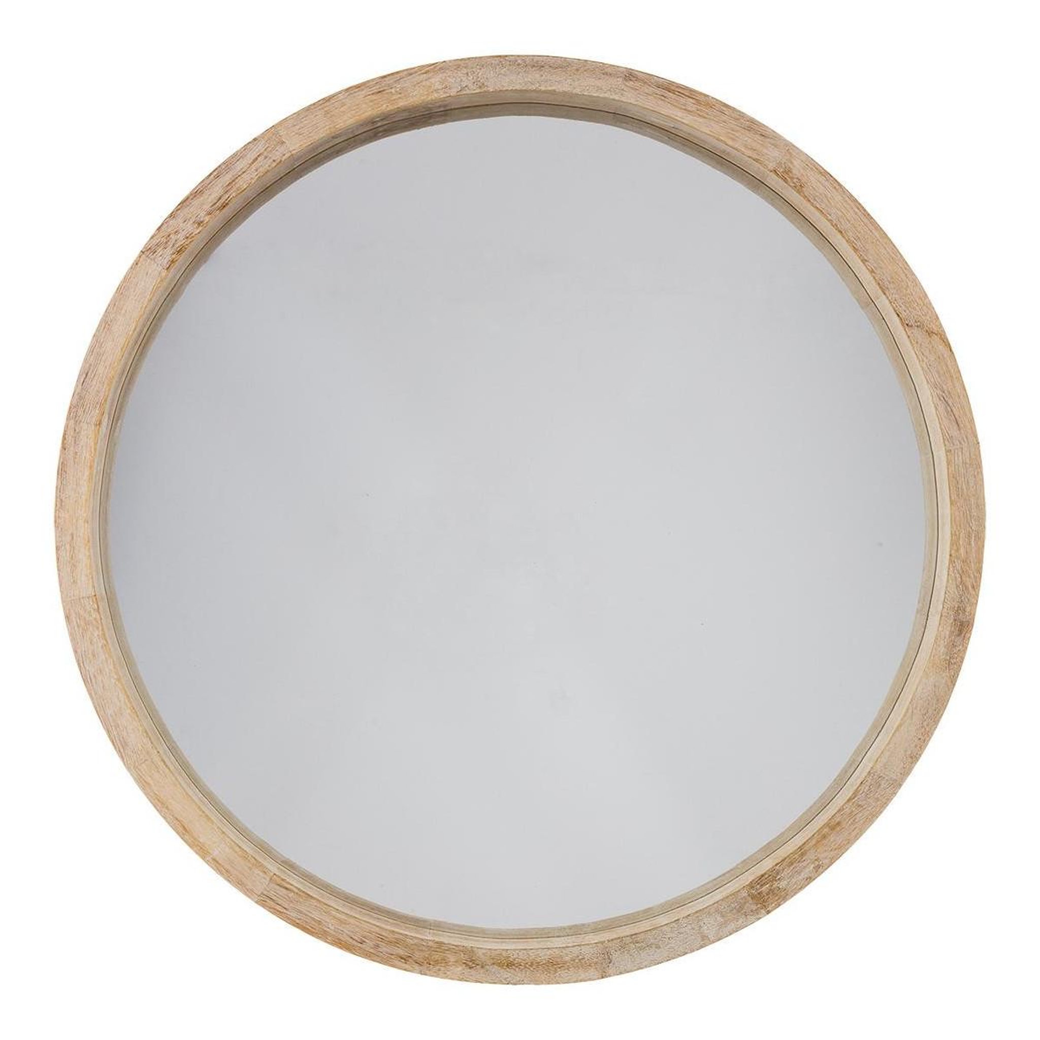 Voir la diapositive 1 : ATMOSPHERA Miroir Rond Bois  Scandinave  52cm Naturel